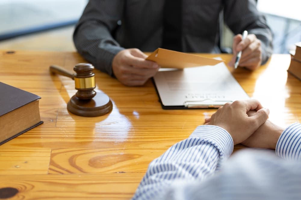 Legal consulting services, legal negotiations, Lawyers are signing legal contract agreement documents.